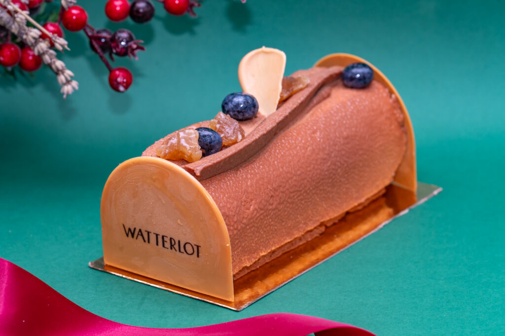 Watterlot Boulangerie Patisserie Saint Valery sur somme Bûche Castagnette noel 2024 Cassis/Marron
