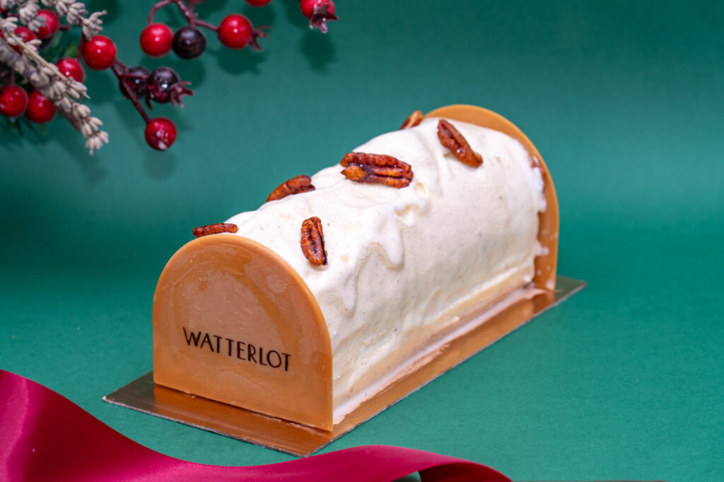 Watterlot Boulangerie Patisserie Saint Valery sur somme Bûche Glacée Cocagne Noel 2024 Vanille/Noix de pecan