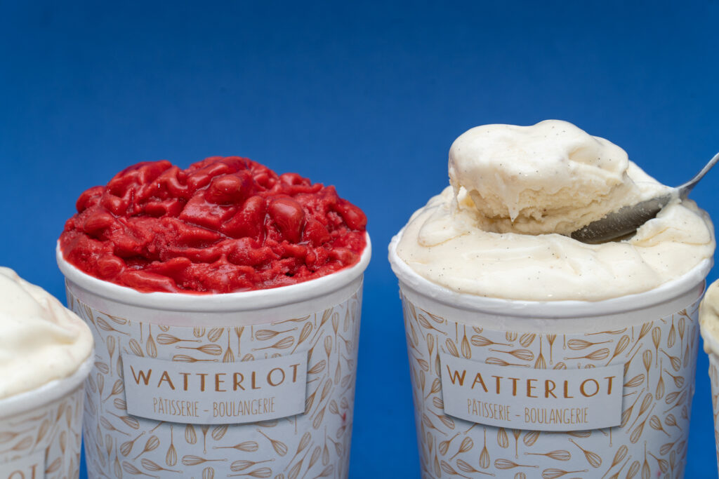 Watterlot boulangerie Saint Valéry sur Somme crème glacée sorbet vanille framboise