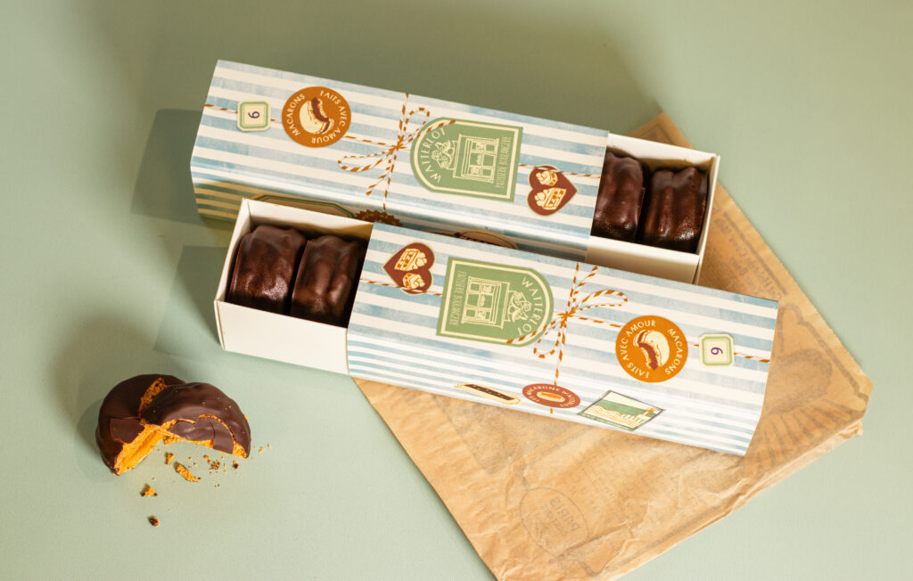 Watterlot boulangerie pâtisserie Saint Valéry sur Somme Abbeville pâtisserie macaron macaron au beurre salé enrobé de chocolat