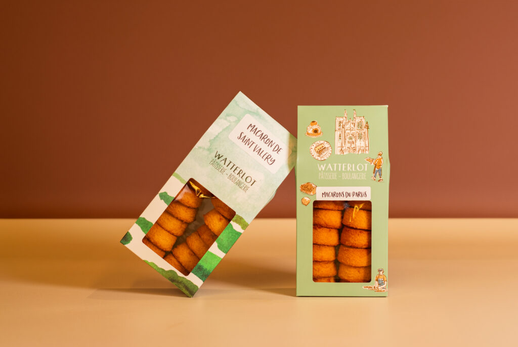 Watterlot pâtisserie boulangerie Macaron de Saint Valery Macaron du parvis Abbeville gâteau de voyage